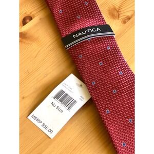 Nautica Red Blue Dot Necktie Men's Elegant‎ Business Casual NWT $55